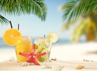 沙滩冷饮休闲图片