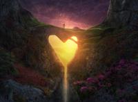 浪漫心形石桥唯美图片