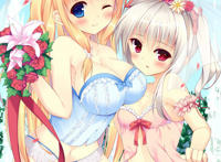 二次元妹子叼着避孕套被褥