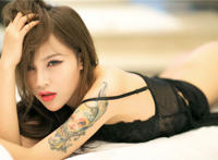 纹身女霸气社会高清图黑白 女黑白图