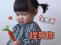 去死吧 捏死你 你是哪根胡萝卜啊（小女孩生气）