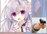 你这个坏东西（萝莉妹纸用枪指着）