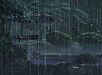 幽暗的公园站台下雨孤独图片