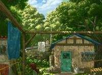 山林中一个农家木屋图片