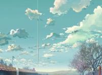 蓝天白云下的铁轨唯美图片