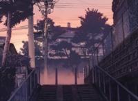 夜幕降临的村镇冷清图片