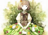 手绘森系小清新女孩