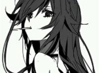 黑白动漫女头插画