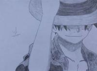 海贼王路飞素描图片