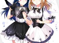 原创同人少女翅膀插画百合花善女仆翅膀