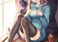 这不就是一个二次元少女穿着黑丝,然后没有了.