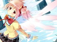 【二次元】女生张开双手微笑着要拥抱