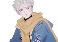 蓝色头发男二次元