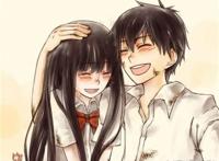 动漫男生摸女生头的头像