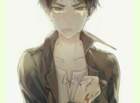 动漫男生哭泣图灰暗的!