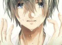 二次元男生哭泣图片