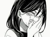 女生哭泣黑白动漫