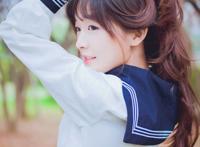 清纯甜美jk制服酒窝美女写真图片手机壁纸