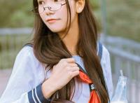 长发清纯美女jk制服户外写真手机壁纸