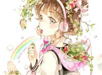 手绘插画头像女流泪 