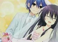 时岐狂三和士道的高清双人婚纱照