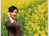 农村田间油菜美女图