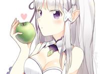 银发紫瞳,混血半精灵,银发美少女,emt!