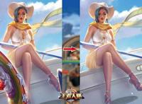 王者荣耀女英雄被加布料前后对比