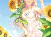 向日葵的动漫少女