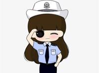 卡通手绘女警