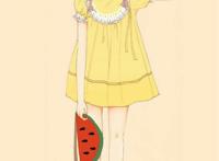 女生日常穿搭手绘.