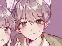 二次元唯美男生女生配对一左一右情侣亲吻拥抱头像