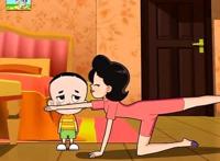 大头儿子围裙妈妈练瑜伽