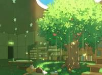 绿色的图书馆中间涨了一个大树