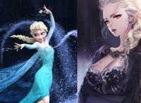 迪士尼公主黑化,艾莎变吸血鬼女王