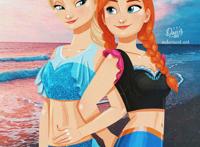 网路画家画出《迪士尼公主泳装》充满了夏日风情