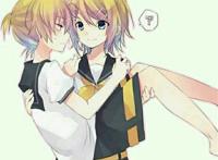 简单的人物铅笔镜音双子