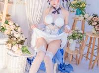 人气动漫coser@猫九酱sakura 碧蓝誓约 婚沙cos 