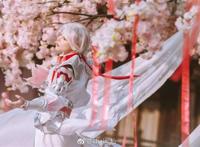 王者荣耀: 诸葛亮武陵仙君cos, 桃之夭夭, 红丝带仙气