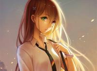 褐发少女二次元美少女