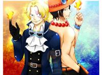 路飞萨博艾斯的高清电脑桌面图