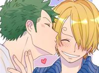 索隆×山治车 索香 亲密亲吻图