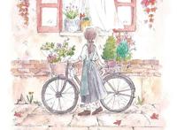 日本插画师mina kawai作品.