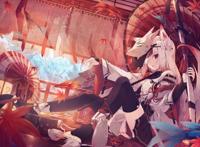 日本画师 凪白みと的白发兽耳插画作品