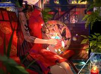 日本画师藤原的新作更新花灯恋慕