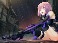 燃える町の中で雨を浴びったマシュちゃん画师:萌系