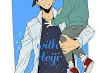 服部平次抱着柯南