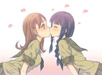 动漫百合之间亲吻的图包 动漫百合之间亲吻的图包