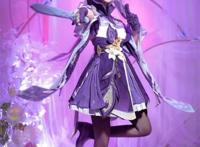 cos:原神刻晴,紫色雷电美少女