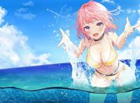 动漫泳装壁纸 连体、分体、比基尼，你喜欢的是哪一种呢